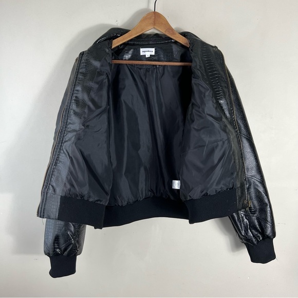 Revolve Superdown Black x bridget katrina oversized jacket SZ Large Faux Leather - Picture 9 of 15